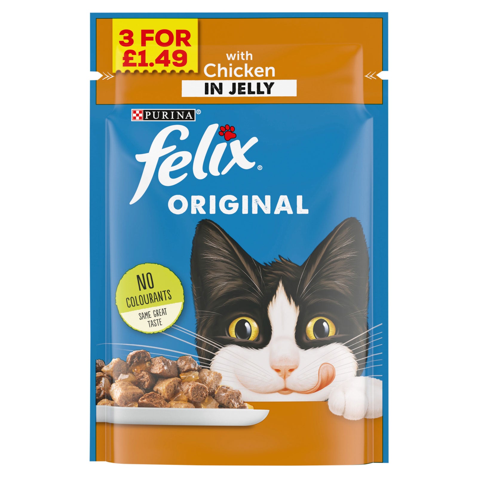 Felix Original Chicken in Jelly 100g 3 for £1.49 09/2025 Felix Original Chicken in Jelly 100g 3 for £1.49 09/2025